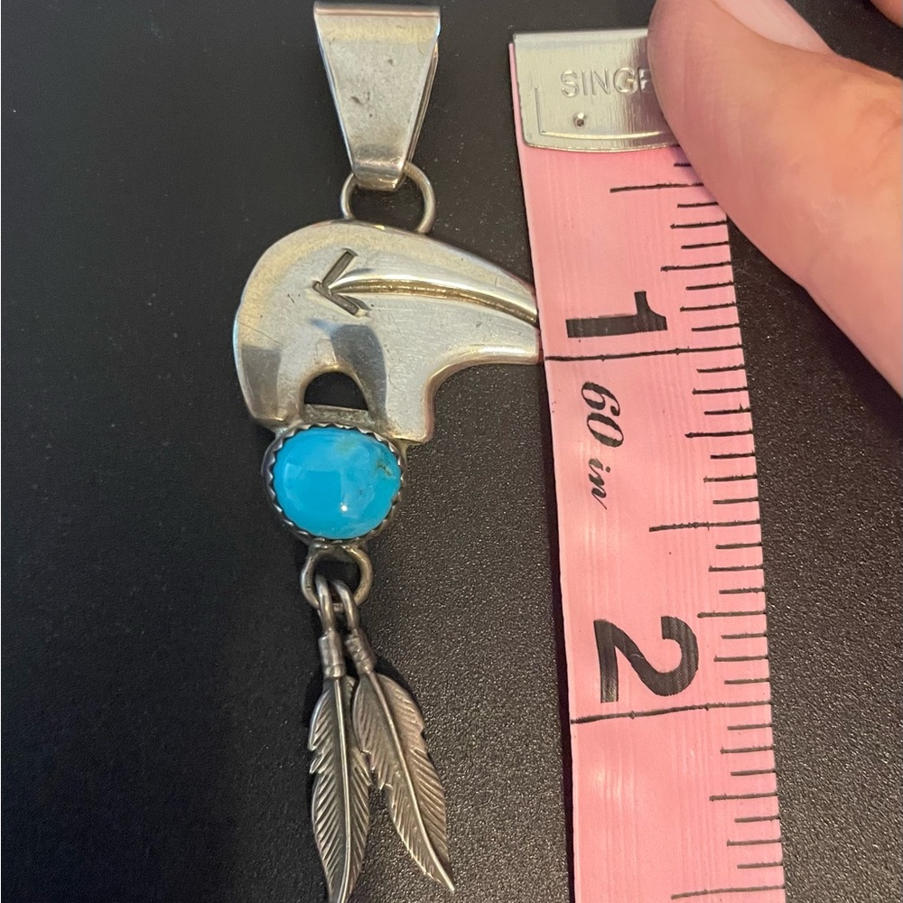 Native Indian Bear pendent. Sterling silver.